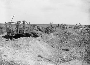 Ruins of Guillemont railway station, September 1916. This was the main German strong point to the north west of the village. IWM Q1170