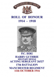 Sgt. Harry Guthrie. Courtesy Tony Bowden - Manchesters Forum