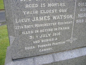 Lt James Watson's Family Memorial in Londonderry. Courtesy Trevor Temple
