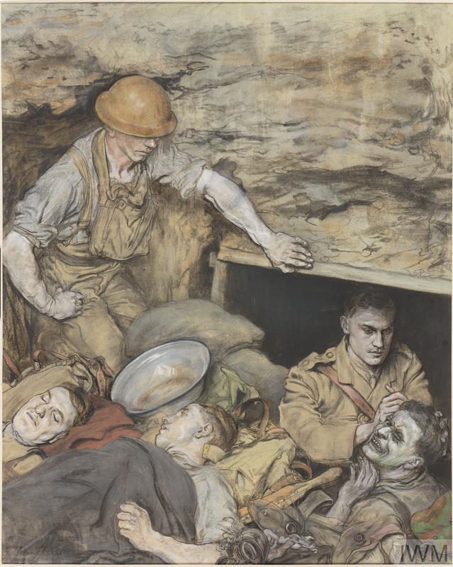 operating-on-a-slightly-wounded-man-in-a-regimental-aid-post-art-iwm-art-2766