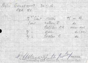 Officer Casualties Guillemont 30th July 1916