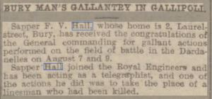 Hall F V Manchester Evening News 06 October 1915
